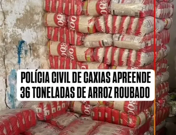 Polícia Civil de Caxias apreende carga de arroz roubada avaliada em mais de R$ 200 mil na região de Presidente Dutra