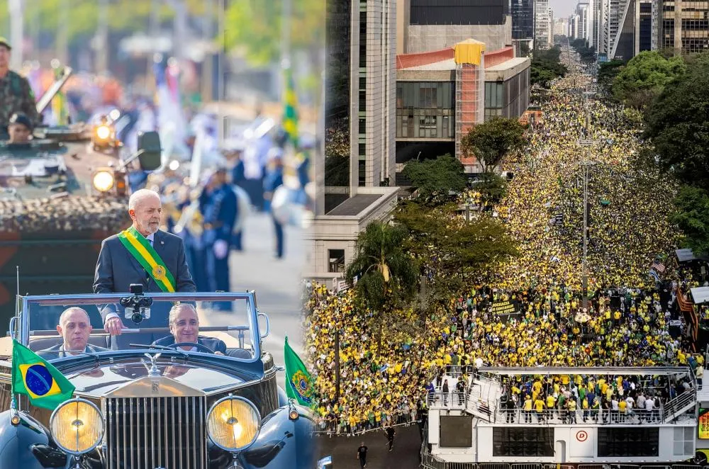 Fiasco no desfile oficial em Brasília contrasta com protestos grandiosos por liberdade e democracia