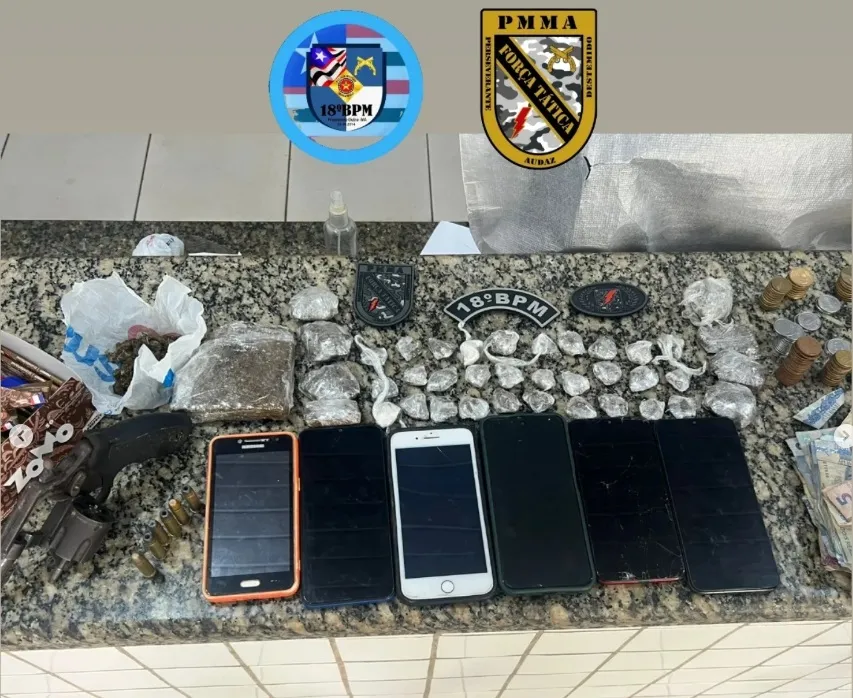 Boca de fumo desmantelada: PM prende dono de bar com revólver, 350g de drogas e moto clonada em Vila Militar