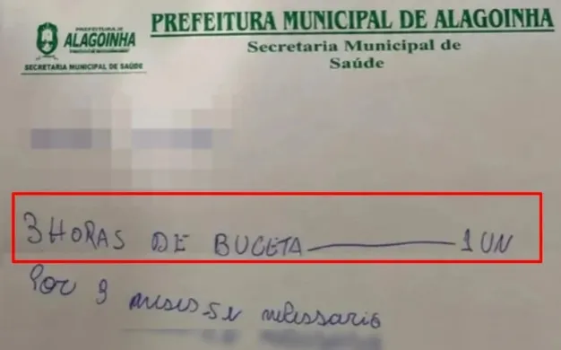“3h de buceta”: documento polêmico viraliza e prefeitura abre investigação
