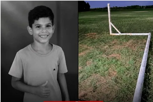 Criança de 8 anos morre após trave de futebol cair sobre sua cabeça no Maranhão
